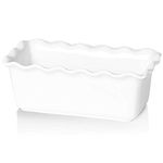 Porcelain Nonstick Baking Bread Loaf Pan, 8.5 x 5 Inch (White)