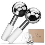 Hana Emi Ice Globes for Face and Eyes - Face Ice Roller - Steel Cryo Globes - Rejuvanate Skin - Ice Face Roller - Face Massager for Muscle Pain - Set of 2 Unbreakable Globes