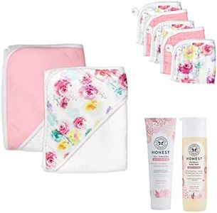 HonestBaby Unisex Baby 9-Piece Organic Cotton Bath Gift Set with Wash and Lotion, Rose Blossom/Almond, One Size