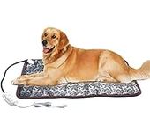 XXL Heating Pad for Large Dog Bed Outdoor Indoor House,Electric Heating Mat for Dog House Crate Pad for Small Medium Pet Cat Puppy Waterproof Easy Clean Long Chew Proof Cord Gray,34"x21",28-50W