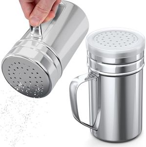 CUSINIUM 14oz Metal Salt And Pepper Shakers - Dredge Seasoning Shakers - Pack of 2