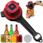 Electric Jar Opener for Seniors with Arthritis & Weak Hands, Rechargeable Bottle Opener with Auto-Adjusting Gripper, Easy Twist Off Lid Opener Fits 1"-3.5" Jars Caps, 800mAh, Kitchen Gadget (Red)
