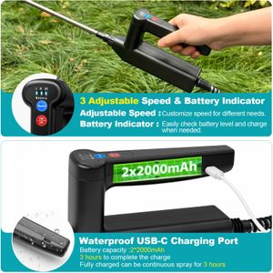 SYLSTAR 8L Battery Powered Garden Sprayer – Electric Weed Sprayer, 4 Nozzles, USB Rechargeable