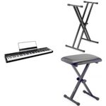 Alesis Recital Bundle | 88-Key Beginner Digital Piano with Full-Size Semi-Weighted Keys, Stand & Bench