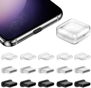 15 Pcs USB Type C Anti Dust Plugs for iPhone 16 15 Pro Max iPad Pro, Silicone USB-C Charging Port Plug Protector for Samsung Galaxy S24 S23 Ultra S22 Plus Anti Dust Cover Cap with Plastic Storage Box