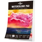 STATIONERY ISLAND Watercolour Paper A4 Pad, 30 Sheets Water Colour Paper 300gsm, Glue Bound, Cold-Pressed Texture, Watercolour Sketchbook for Painting, Drawing, Sketching and Mixed Media