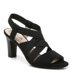 Lifestride Womens Charlotte Strappy High Heel Sandals, Black, 10 Wide