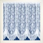 Austrian Flounce Victorian Flower Lace Thick Net Curtain Sold by The Metre (White, 54" (137cm) Drop)