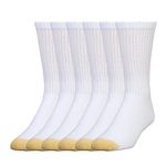 Gold Toe Men's cotton athletic socks, White (6 Pack), L UK