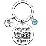 JMIMO Best Friend Keyring Friendship Gifts for Wome Girls - Side By Side or Miles Apart, Friends Are Always Close At Heart