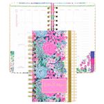 Lilly Pulitzer Daily Planner 2023-2024, Medium Agenda Dated August 2023 - December 2024, Weekly Planner with Monthly Calendar, Stickers, Pockets, & Spiral Binding, Hardcover Cute Planner, Always Be Blooming