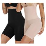 GOLD CARP Women's Shapewear Tummy Control Body Shaper High Waist Butt Lifter Panties Seamless Slimming Underwear Black1+Beige1 3XL US(12-16)