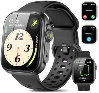 Smart Watch for Men Women, 【GPS, Alexa Built-in】 Bluetooth Calling, 1.85" HD Fitness Watch with Sleep, Blood Oxygen & Heart Rate Monitor, 3ATM Waterproof 60 Sports Smartwatch (Pitch-Black)