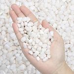 OUPENG Natural Polished Decorative White Pebbles - Small Stones 3/8" Gravel Size,River Rocks Pebbles for Plants, Home DIY Decor,Aquarium Gravel,Vase Fillers,Fairy Garden,Landscaping Outdoor Stones