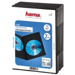 Hama Slim Double DVD/CD Cases | Pack of 10 | Space Saving | Black