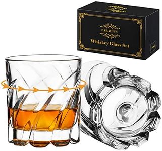 PARACITY Spinning Whiskey Glasses Set of 2, Rotatable Old Fashioned Glasses, Cocktail Glasses, Rock Glasses, Bourbon Glasses for Bar, Party and Home, Whiskey Glasses