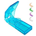 Ultrassist Pill Cutter and Splitter for Cutting Small or Large Pills, Accurate Medicine Splitter with Stainless Steel Blade, Transparent Vitamins Slicer Assorted Colors