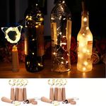 Dreamworth 12 Pack Wine Bottle String Lights, 20 LED 6.6ft AAA Battery Powered Cork Fairy Lights for Bedroom, Birthday Wedding Parties, Home Garden Bar Decoration