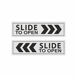 Anne Print Solutions® Slide To Open Steel Self Adhesive Metal self Adhesive Safety Sign Stainless Signage Pack Of 1 Right 1 Left For Gate | Door Glass Size 1.5 Inch* X 6 Inch*