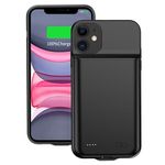 FLSTOR Battery Charge Case for iPhone 11, 7000mAh Rechargeable Charging Case for iPhone 11 6.1 inch, Heavy Duty Back-up Battery Pack, Charging Protection 2 in 1,Indicators Design, Black