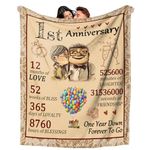 1st Anniversary Wedding Gifts for Wife, Couples Gifts Blanket,Paper 1st Wedding Anniversary Birthday Gifts for Wife from Husband,Anniversary Presents for Girlfriend,One Year Anniversary for Her