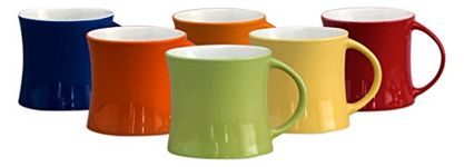 Clay Craft Diamond Coffee Mug, 160ml/5.7cm, 6-Pieces, Multicolour, Clay, Bone China, Tea Cup Set of 6, Microwave & Dishwasher Safe, Mugs for Coffee, Cups Set of 6, Mug Set, Gift Set, Ideal for Gifting