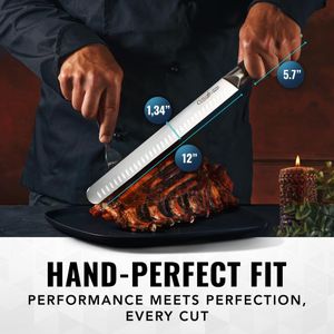 Cutluxe 12-Inch Carving Knife – Precision Slicing Blade