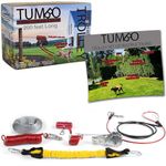 Tumbo Trolley Dog 100 ft Containment System - Stretching Coil Cable with Anti-Shock Bungee (Safer and Less tangles) Aerial Dog Tie Out