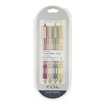 TUL® GL Series Retractable Gel Pens, Limited Edition, Medium Point, 0.8 mm, Assorted Barrel Colors with Feather Pattern, Assorted Metallic Inks 2, Pack of 4 Pens