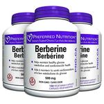 Preferred Nutrition Berberine Supplement | Maintain Healthy Glucose Metabolism & Cardiovascular Health | 500 mg (3)