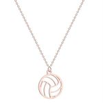 Minimalist Hollow Volleyball Pendant Necklace for Teens Sports Lover Jewelry Gift (rose gold)