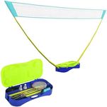 SPORTNOW 4m Badminton Set with Volleyball, Portable Badminton Net with Two Rackets, Two Shuttlecocks, Carry Case, for Indoor, Outdoor Sports
