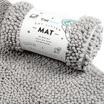 CatGuru Premium Cat Litter Mat. No More Messy Floors! (Medium (Pack of 1), Grey/ Hot Melt)