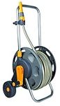 HOZELOCK - Cart Plus 50m (ø 12.5 mm) Assembled : Max Capacity 60m, 1-piece Rewind Handle, Sturdy Frame for General Use, Supplied Assembled with 50m Hose, 1 Nozzle and Fittings Included 2435R0000