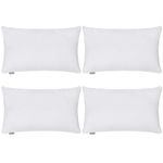 4-Pack Cotton Comfortable Solid Decorative Throw Pillow Case Rectangle Cushion Cover Pillowcase for Lumbar (Cover Only,No Insert) (12x20inch/30x50cm, White)