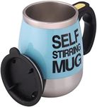 IAMPDD Self Stirring Mug Auto Self Mixing Stainless Steel Cup for Coffee/Tea/Hot Chocolate/Milk Mug for Office/Kitchen/Travel/Home -450ml/15oz The best gift（blue）