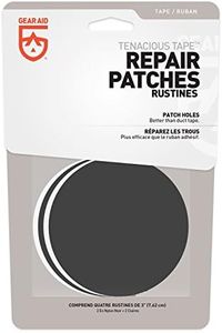 Gear Aid Tenacious Tape Repair Patches for Tents and Outdoor Gear, 3", Black and Clear