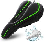 Ronux Gel Bike Seat Cover Padded - Extra Soft Bike Seat Cushion with Waterproof Cover - Bike Saddle Cushion Covers for Mountain, Road, Exercise Bikes - Outdoor Indoor Cycling - Women and Men (Green)