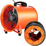 VEVOR Utility Blower Fan 10 Inch Portable Ventilator High Velocity Utility Blower Mighty Mini Low Noise with 5M Duct Hose (10 Inch with 5M Duct Hose)