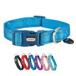 YUDOTE Dog Collar Large Strong Reflective Nylon Webbing with Soft Comfy Neoprene Padded Linning for Large Dogs Daily Use,Royal Blue