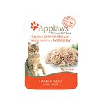 Applaws Natural Premium Wet Cat Food for Adult Cats, Chicken Breast with Liver in a Tasty Jelly Pack of 16 x 70g Pouches