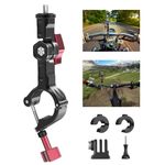 UNSTINCER Aluminum Action Camera Handlebar Mount for 7-35mm Pole, 270° Angle Adjustable Holder Bracket with 1/4 Screw for GoPro Insta360 DJI Osmo AKASO to Motorcycle Bike Mtb E-Scooter Bar