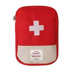 EQLEF Travel First Aid Kit First Aid Bag Empty Mini Medicine Storage Bag First Aid Pouch Small Medical Bag for Car Hiking Camping Outdoor Activities (Red)