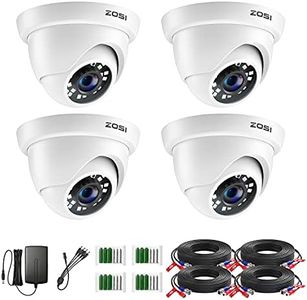 ZOSI 4 Pack 2MP 1080p HD-TVI Home Security Camera Outdoor Indoor 1920TVL, 24PCS LEDs, 80ft Night Vision, 90°View Angle, Weatherproof Surveillance CCTV Dome Camera