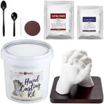 Hand Casting Kit for Couples, DIY Plaster Statue Molding Kit, Wooden Mahogany Base DIY Hand Mold Kit, Anniversary for Men, Women, Wedding Gift, Mother's Day Gifts for Wife, Valentine's Day Gift