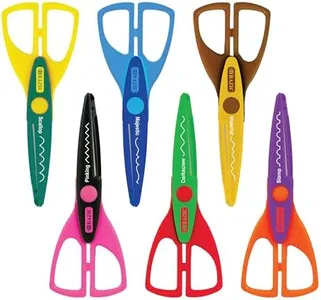 BAZIC Products 6.5" Decorative Paper Edge Scissor Set, Assorted Color Craft Scissors Pattern Scissors for Scrapbooking DIY Crafts Photo, Gift for Teacher Kids, 6-Pack