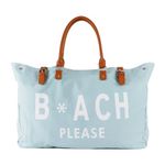 Beach Bag with Leather Handle, Extra Large Beach Tote Bag for Women Waterproof,Blue