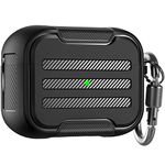 AHASTYLE AirPods Pro Case Cover Rugged Hard-shell Protective Case Cover Accessories Shockproof Compatible with Apple Airpods Pro 2019 Charging Case (Black)