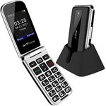 artfone Big Button Mobile Phone for Elderly, Senior Flip Phones Sim Free Unlocked GSM Mobile Phone with Dock, 2.4" LCD Display, SOS Button, Talking Numbers, FM Radio, Torch, 1000mAh Battery