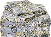 JSD Queen Paisley Floral Print Sheet Set 4 Piece Soft Microfiber Bedding Sheets 15" Extra Deep Pocket